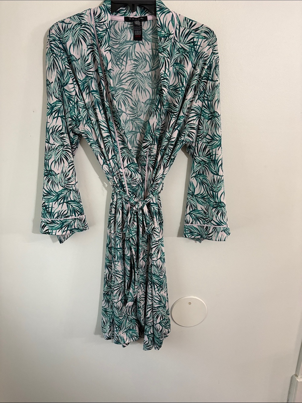Tahari' Teal Palm-Print Robe XL